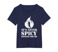 Piment Rouge pour Hot Spicy Lovers Repas et Sauce T-Shirt, Femme Grandes Tailles, Bleu Marine, 4X