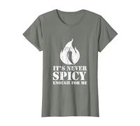Piment Rouge pour Hot Spicy Lovers Repas et Sauce T-Shirt, Femme, Vert Kaki chiné, S
