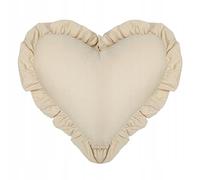 PIMKO Coussin décoratif en forme de cœur avec volant - 45 x 50 cm - Beige