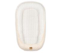 PIMKO Minky - Nid de bébé 2 côtés - Nid douillet pour bébé - Nid douillet pour bébé - Nid de bébé pour nourrissons et nouveau-nés - Feuilles beiges avec rabat