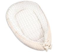 PIMKO Minky réducteur de Lit bébé 2 côtés bébé Cocon Baby Nest Nourrissons cocons pour lit pour Nouveau-né Nid de bébé Beige Minky