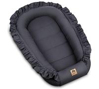 PIMKO Nid avec Volants pour Bébé Réducteur Lit 2 Côtés 100% Coton pour Maison 55 x 90 cm (Vulcano avec Rabat)
