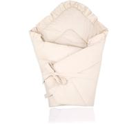 Pimko Nid d'Ange Bebe avec Volants Couverture croissant pour bébé - Réversible Enveloppante Bébé en 100% Coton - Beige
