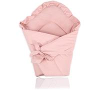 Pimko Nid d'Ange Bebe avec Volants Couverture croissant pour bébé - Réversible Enveloppante Bébé en 100% Coton - Rosa