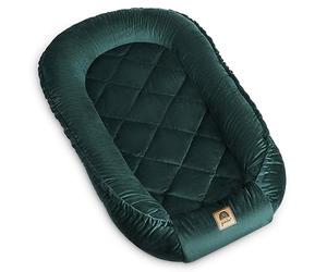 PIMKO Nid douillet multifonctionnel, 2 côtés, pour bébé, anti-allergique, cocon, 60 x 90 cm, velours (vert roi)