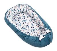 PIMKO Nid douillet multifonctionnel 2 côtés pour bébé - Hypoallergénique - Cocon - Lit de voyage - 55 x 90 cm - Coton et velours (Spruce)