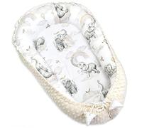 PIMKO Nid pour bébé 2 Faces Minky Nid pour bébé nid Douillet Cocon bébé pour Nourrissons et Nouveau-nés nid de bébé pour la Maison 55 x 90 cm (Sahara)