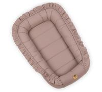 PIMKO Nid pour bébé avec Volants réducteur Lit bébé 2 côtés 100% Coton Convient pour la Maison ou comme 55 x 90 cm - Rose Vintage