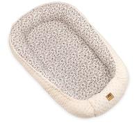 PIMKO Nid pour Bébé Beige - Cocon Bébé Réducteur d’Espace, Baby Nest Portable en Coton & Minky, Espace de Détente et de Repos pour Nouveau-né, Taille Ajustable 70-90 cm