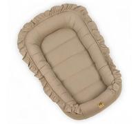 PIMKO Réducteur de Lit 90x50 cm en Coton - Cocon Bebe Fait Main, Nid Douillet Portable pour Nouveau-né - Nid Bebe Respirant, Mixte Fille Garçon - Beige foncé