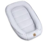 PIMKO réducteur de Lit bébé 2 côtés bébé Cocon Baby Nest Nourrissons cocons pour lit pour Nouveau-né Nid de bébé - Gris avec rabat