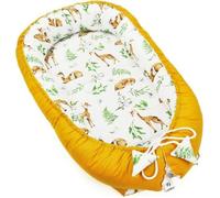 PIMKO réducteur Lit bébé 2 côtés bébé Cocon Baby Nest nourrissons coussin 100% coton pour lit pour nouveau-né Nid de bébé - Mustard