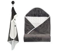 PIMKO Serviettes de bain pour bébé - Avec capuche - En coton moelleux - Idéales comme poncho de bain et couverture douillette - Gris fluffy