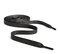 Pimp My Shoes Lacets plats Couleur métallique avec paillettes Largeur 12 mm Longueur 80 cm ou 120 cm - noir - noir à paillettes,