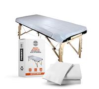 PimPam Factory - Drap Jetable Table Massage Non Réglable - 100x200 cm - (Pack de 200) - Fabriqué En Matériau SMS - Drap Usage Unique Hypoallergénique - Répulsif liquide Pour Salons De Beauté.