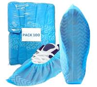 PimPam Factory - (Lot 100) Couvre-chaussures en Plastique Antidérapant pour Adultes - Jetables - Doux et Agréables - Imperméables Ajustables et Résistants - Certifié ISO