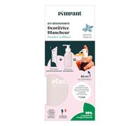 PIMPANT dentifrice blancheur kit découverte - bouteille rechargeable en verre + 1 recharge poudre 80 ml - menthe fraîche - au fluor 1450 ppm - format à diluer