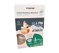PIMPANT dentifrice blancheur rechargeable poudre à diluer - kit bouteille en verre avec pompe + 4 recharges menthe fraîche - dentifrice écologique sans tube plastique - 80 ml par recharge - au fluor