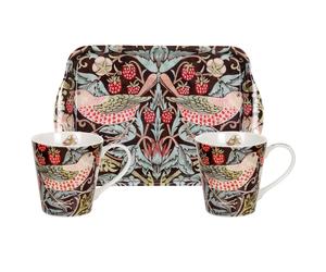 Pimpernel Ensemble tasse et plateau Strawberry Thief Brun