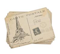 Pimpernel Lot de 4 sets de table en forme de carte postale avec envers en liège, faciles à nettoyer avec motif croquis vintage, parfaits pour la salle à manger, protection de table, durables et