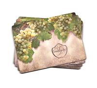 Pimpernel Tuscan Vineyard Collection Lot de 4 sets de table résistants à la chaleur avec dos en liège pour table de salle à manger Multicolore 40 x 29,7 cm