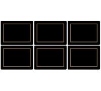 Pimpernel Lot de 6 Sets de Table avec Dos en liège Classique, en MDF, Noir/Multicolore 30,5 x 23 cm