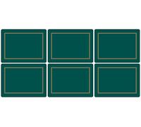 Pimpernel Lot de 6 Sets de Table avec Dos en liège en Panneau MDF 30,5 x 23 cm, Classique Vert émeraude