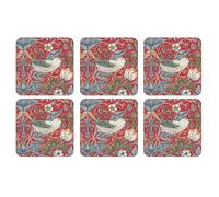 Pimpernel Sous-verre Strawberry Thief lot de 6 Rouge