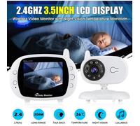 PIMPIMSKY Baby Phone vidéo Sans fil Multifonctions3.5"" LCD couleur vidéo sans fil Babyphone bébé surveiller + Lullabies