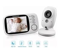 PIMPIMSKY Babyphone Caméra 3.2” Bébé Moniteur Sans Fil Vidéo LCD Couleur 2.4GHz Communication Bidirectionnelle Vision Nocturne