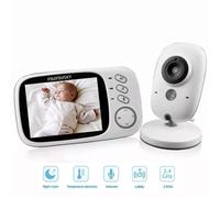 PIMPIMSKY Babyphone Vidéo Sans fil 3.2"" LCD Couleur Caméra Bébé Surveillance 2.4 GHz Communication Bidirectionnelle Vision Vision