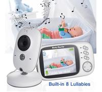 PIMPIMSKY Bébé Moniteur 3.2"" LCD Couleur Babyphone Vidéo Ecoute Bébé Video Camera Surveillance 2.4 GHz Bidirectionnelle Vidéo
