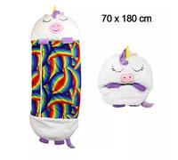 PIMPIMSKY Mignon Sac de Couchage et Oreiller 2 en 1 Happy Nappers pour Enfant 180 x 70 cm Duvet Adapté à Toutes les Saisons Blanc