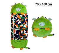 PIMPIMSKY Mignon Sac de Couchage et Oreiller 2 en 1 Happy Nappers pour Enfant 180 x 70 cm Duvet Adapté à Toutes les Saisons Vert