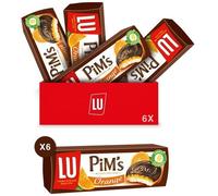 Pim's De Lu - La Boîte Générosité - Lot de 72 Biscuits génoises nappées à l'orange et au chocolat - 6x150g