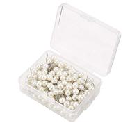 Pin 200pcs Balle Ronde en Plastique Punaise Punaise Goupilles Décoratif Outil De Bricolage(Blanc) Decorative pins Tacks Pearl Punaise à Tete Ronde punaises Blanches+Punaise à Tete Ronde Punaise à tet