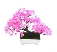 Pin artificiel en pot en plastique PVC, 3 branches, couleur vive réaliste, décoration de table pour maison, bureau, jardin (violet)