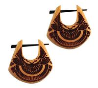 Pin creoles jacquier bois clair corne épingle 23mm larmes gravure sombre motif, Bois, Pas de gemme