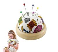 Pin Cushion - Solid Wood, 2.75x1.38in Needles Holder Soft-Resilient Padding | Comfortable Grip Sewing Accessory, Crafting Tool for Embroidery, Sewing, Quilting, DIY Projects, Beginners, Artisans