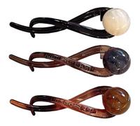 Pin de cheveux Twist French 3pcs 3 Color Elegant Pearl Hair Clips 4.5in Clip français pour femmes et filles Clips de griffe perles assorties faciles pour pain, usure quotidienne, coiffure.