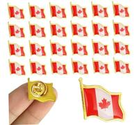 Pin de drapeau du Canada 25pcs 0, 8 alliage vibrant Pin canadien Broche patriotique décorative également pour chapeau, cravate, sac à dos canadien