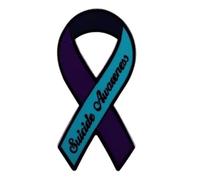 Pin d'émail du ruban de sensibilisation au suicide, épingles de collier de ruban violet et sarcelle, prévention du suicide de la prévention de la prévention de la prévention des bijoux en émail