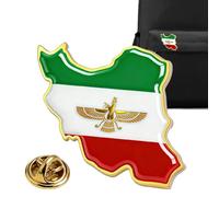 pin en métal doré avec peinture Motif drapeau du lion iranien, Broche drapeau de l'Iran et du en émail Perse - Lion iranien, pour Adultes Femmes Hommes Vétéran Veste Chapeau