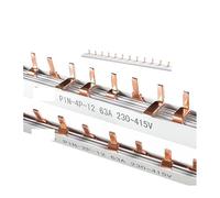 Pin & Fork Type 1.4mm Copper Busbar for Circuit breaker 12 Way MCB Connector Busbar Connection 1A-63A 1P 2P 3P 4P NWPNLXEA(Fork Type 3P 12way)