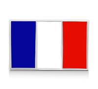 Pin Français | Écusson Tricolore Argenté Broche Drapeau National pour Hommes Rectangle