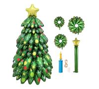 Pin gonflable de Noël : décoration d'arbre avec ballons géants colorés, affichage de dessin animé avec bande lumineuse, pièce saisonnière, vitrine décorative avec un style hivernal I