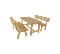 Vidaxl Table De Brasserie Avec 2 Banquettes Pinède Imprégnée