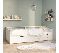 Bedbank 3-zits met lades massief grenenhout wit 90x200 cm322170