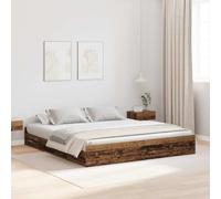 Pin Massif avec Rangement Moderne Style Minimaliste 180 x 200 cm Marron | Cadre de lit avec rangement Bois Ancien 180x200 cm Lit super king avec tiroirs en pin massif sommier moderne nuit