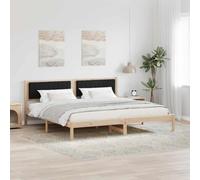 Pin Massif Design Minimaliste Cadre Moderne 200 x 200 cm Marron | Cadre de lit avec tête de rembourrée Noir 200x200 cm Pin massif, Lit empereur à lattes stable, Design minimaliste